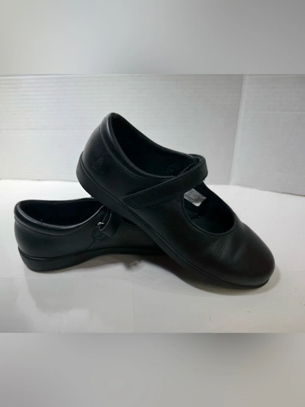 Black leather Hush Puppies Lexi Mary Jane School uniform Shoes